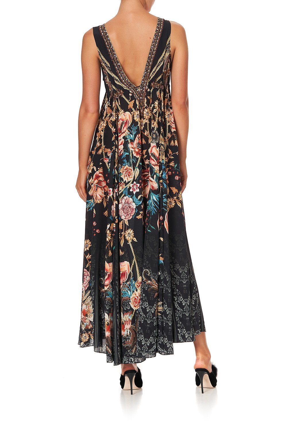 LONG VNECK DRAWSTRING DRESS BELLE OF THE BAROQUE
