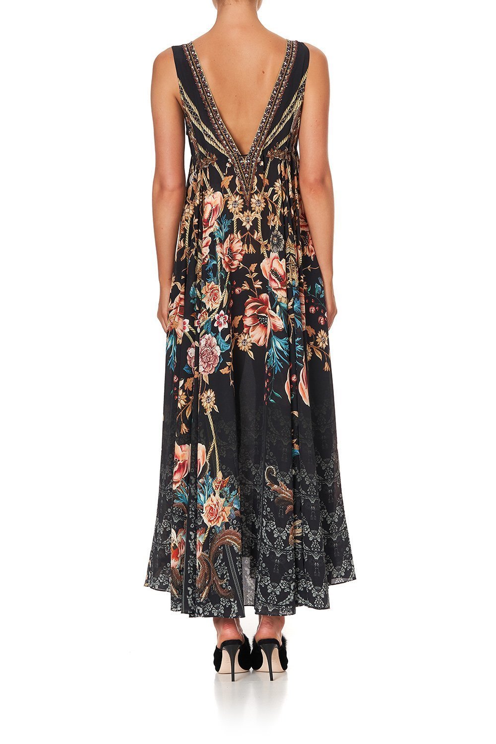 LONG VNECK DRAWSTRING DRESS BELLE OF THE BAROQUE