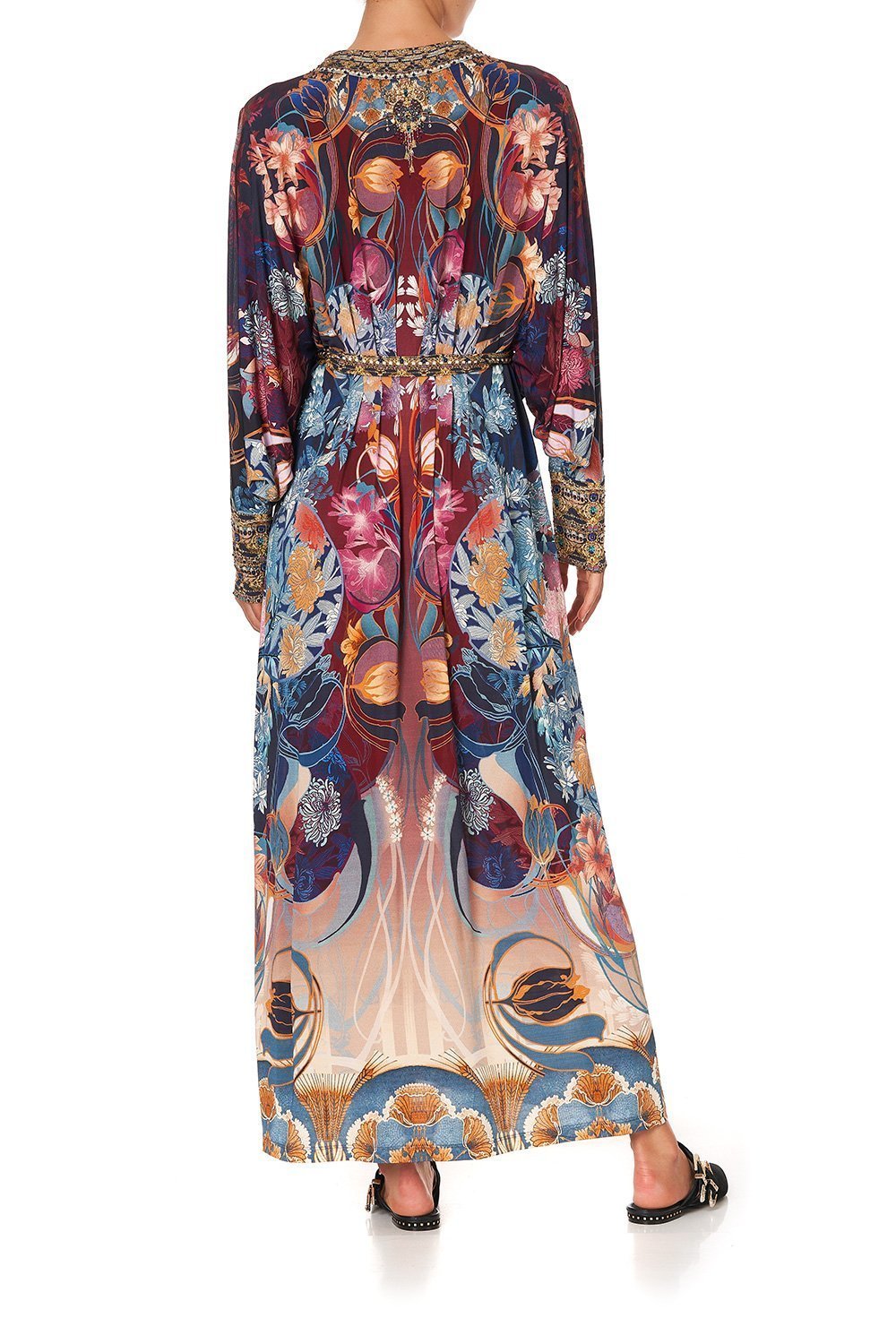 JERSEY WRAP DRESS WITH EXAGGERATED BLOUSON SLEEVE NOUVEEU NIGHTS