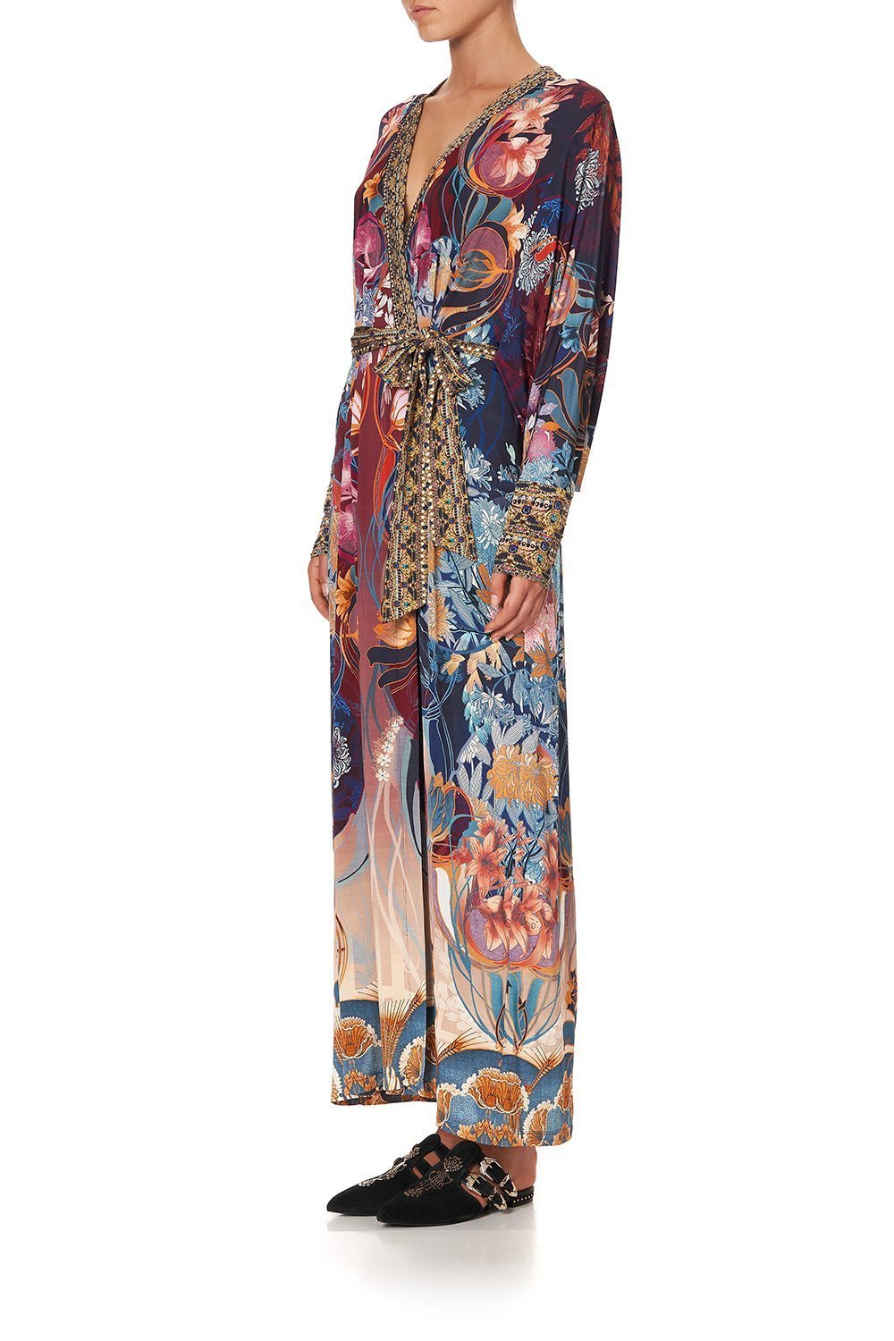 JERSEY WRAP DRESS WITH EXAGGERATED BLOUSON SLEEVE NOUVEEU NIGHTS