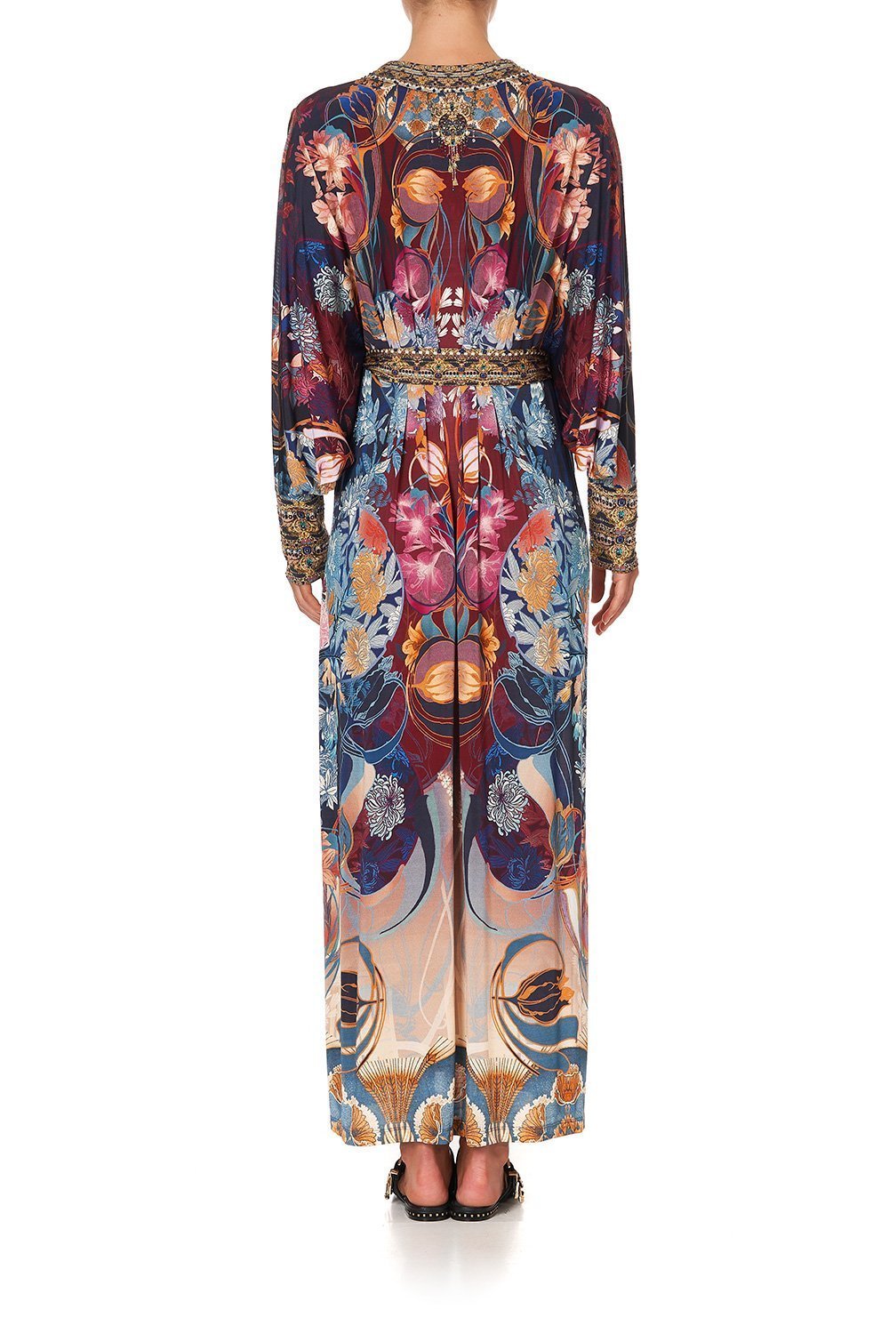 JERSEY WRAP DRESS WITH EXAGGERATED BLOUSON SLEEVE NOUVEEU NIGHTS
