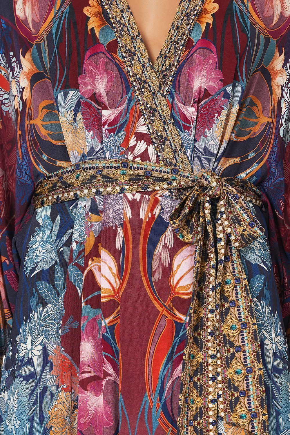 JERSEY WRAP DRESS WITH EXAGGERATED BLOUSON SLEEVE NOUVEEU NIGHTS