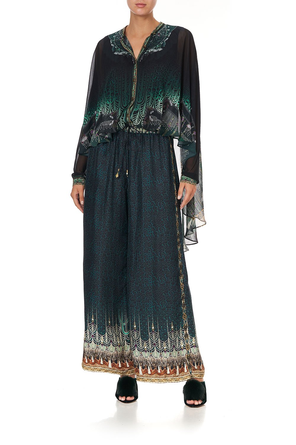 DRAPED BUTTON FRONT BLOUSE FITZGERALDS FLAPPER