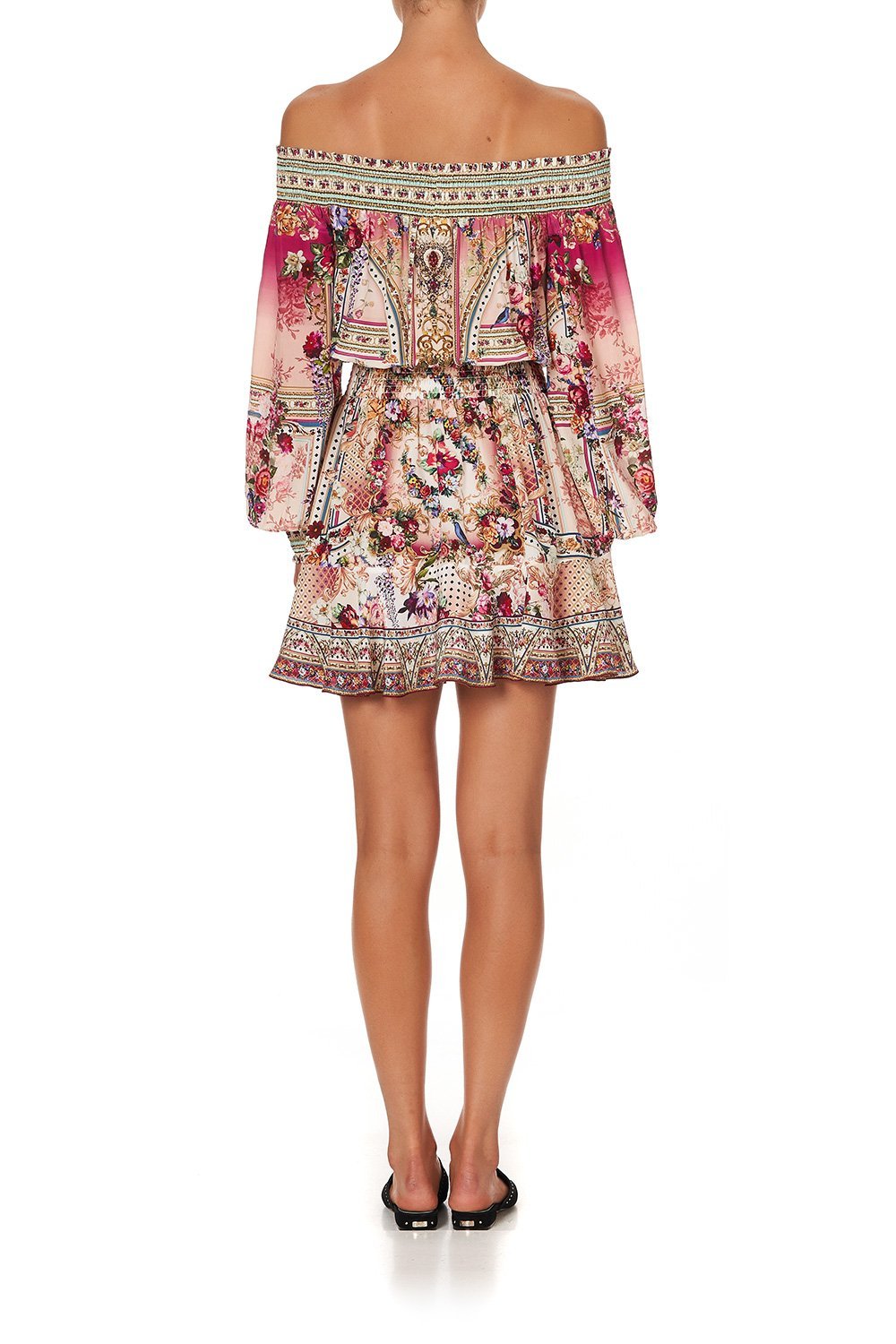 OFF SHOULDER SHORT DRESS SUMMONED BY A ROSE