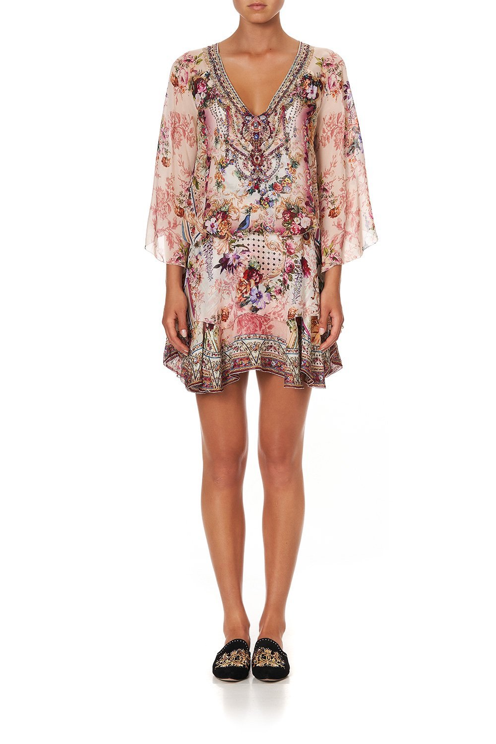 LAYERED FRILL SHORT DRESS SUMMONED BY A ROSE