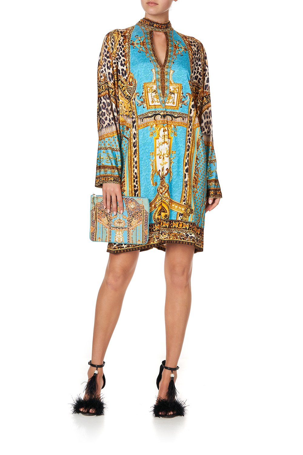 SMALL CANVAS CLUTCH DRIPPING IN DECADENCE