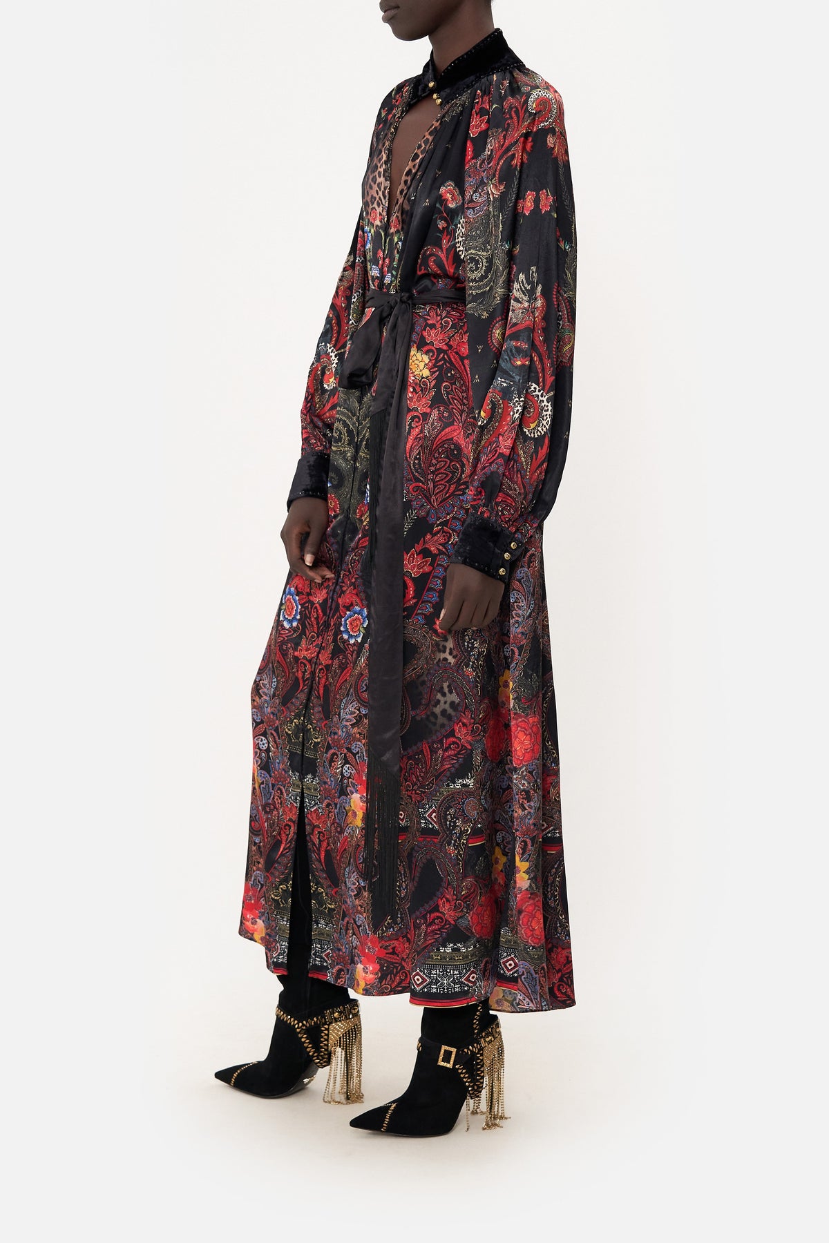 RAGLAN SLEEVE MIDI SHIRT DRESS WOODSTOCK ROCK