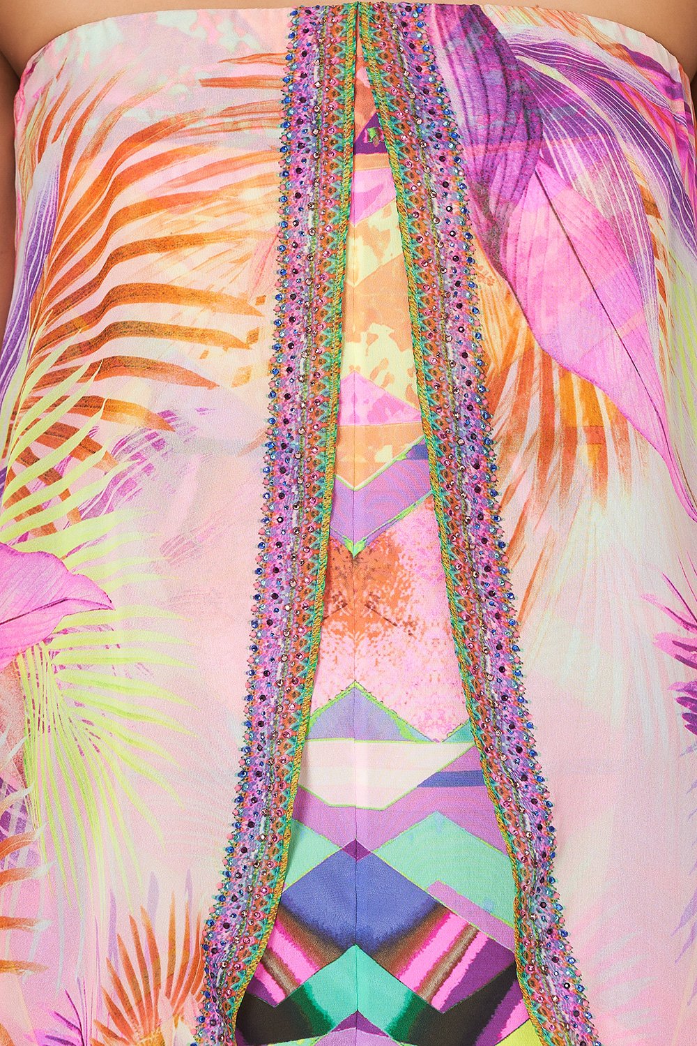 STRAPLESS OVERLAY PLAYSUIT SOUTH BEACH SUNRISE