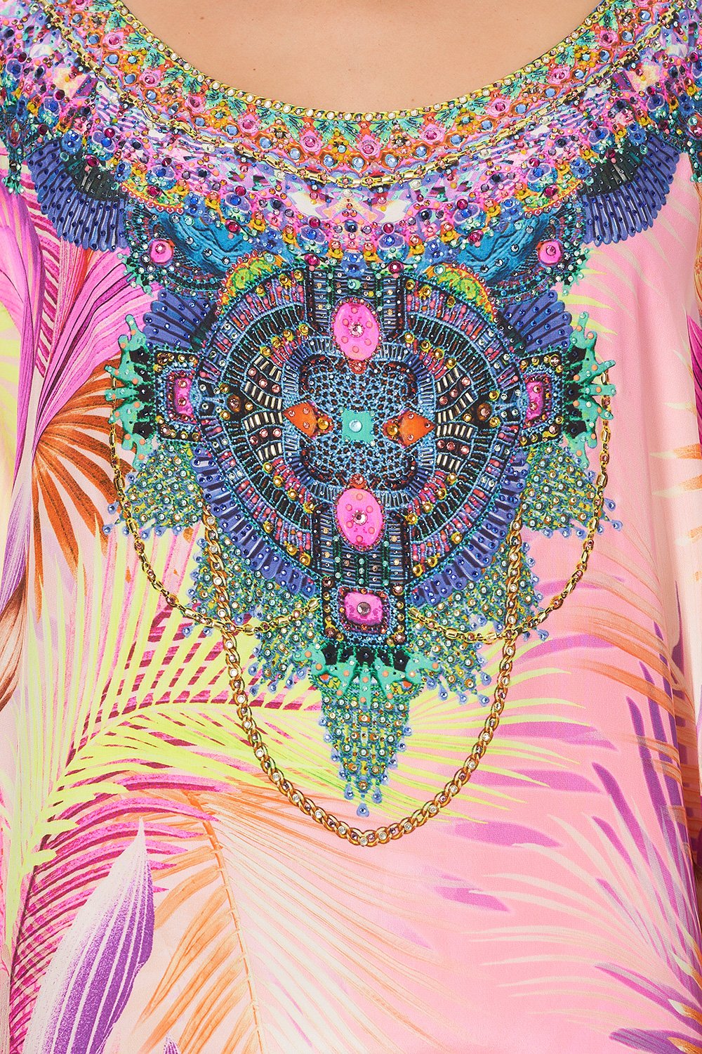 SHORT ROUND NECK KAFTAN SOUTH BEACH SUNRISE