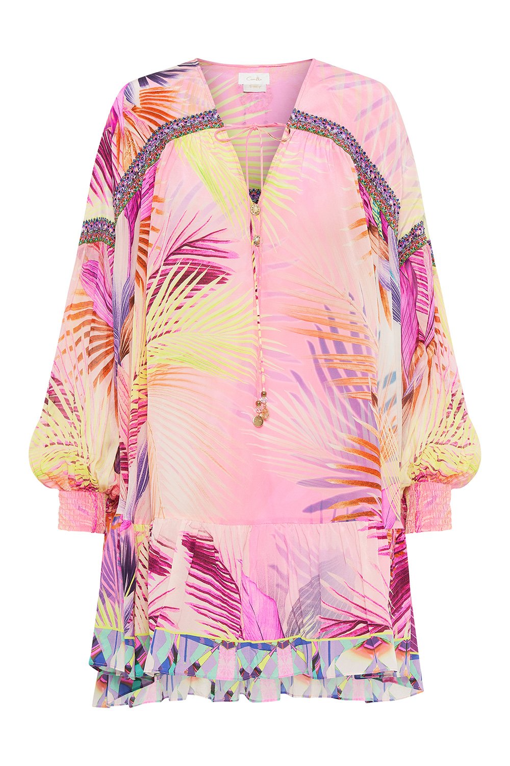 GATHERED YOKE DRESS SOUTH BEACH SUNRISE