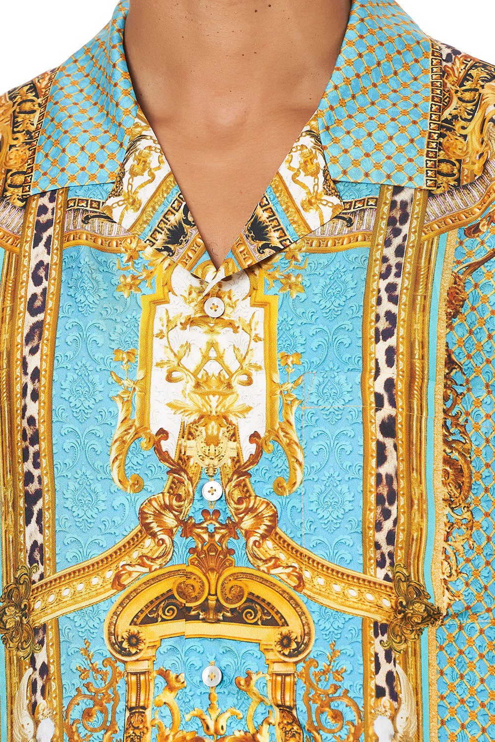 SHORT SLEEVE CAMP COLLARED SHIRT DRIPPING IN DECADENCE