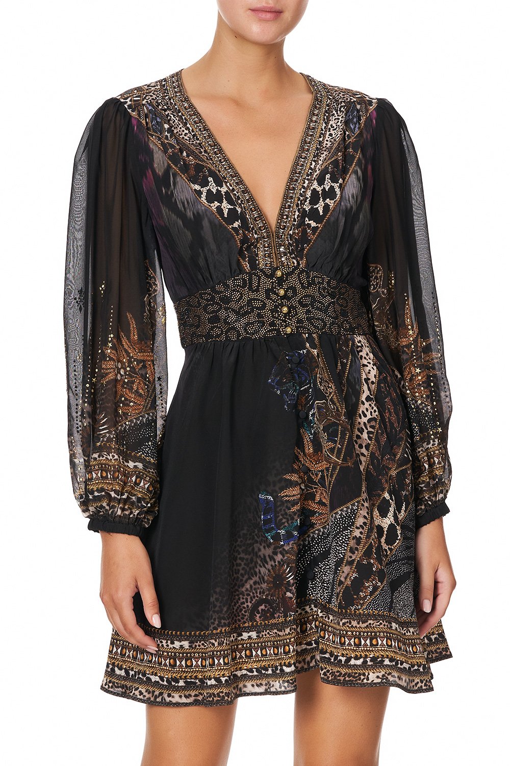 CURVED WAISTBAND SHORT DRESS LADY STARDUST