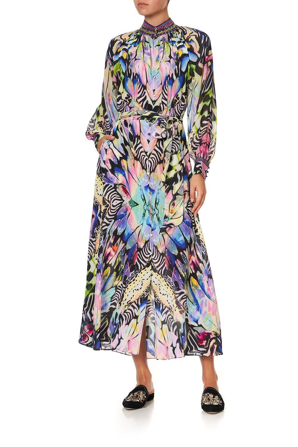 RAGLAN SLEEVE MIDI SHIRT DRESS TRANCE TEMPTATION