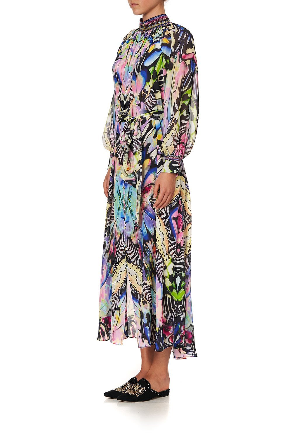 RAGLAN SLEEVE MIDI SHIRT DRESS TRANCE TEMPTATION