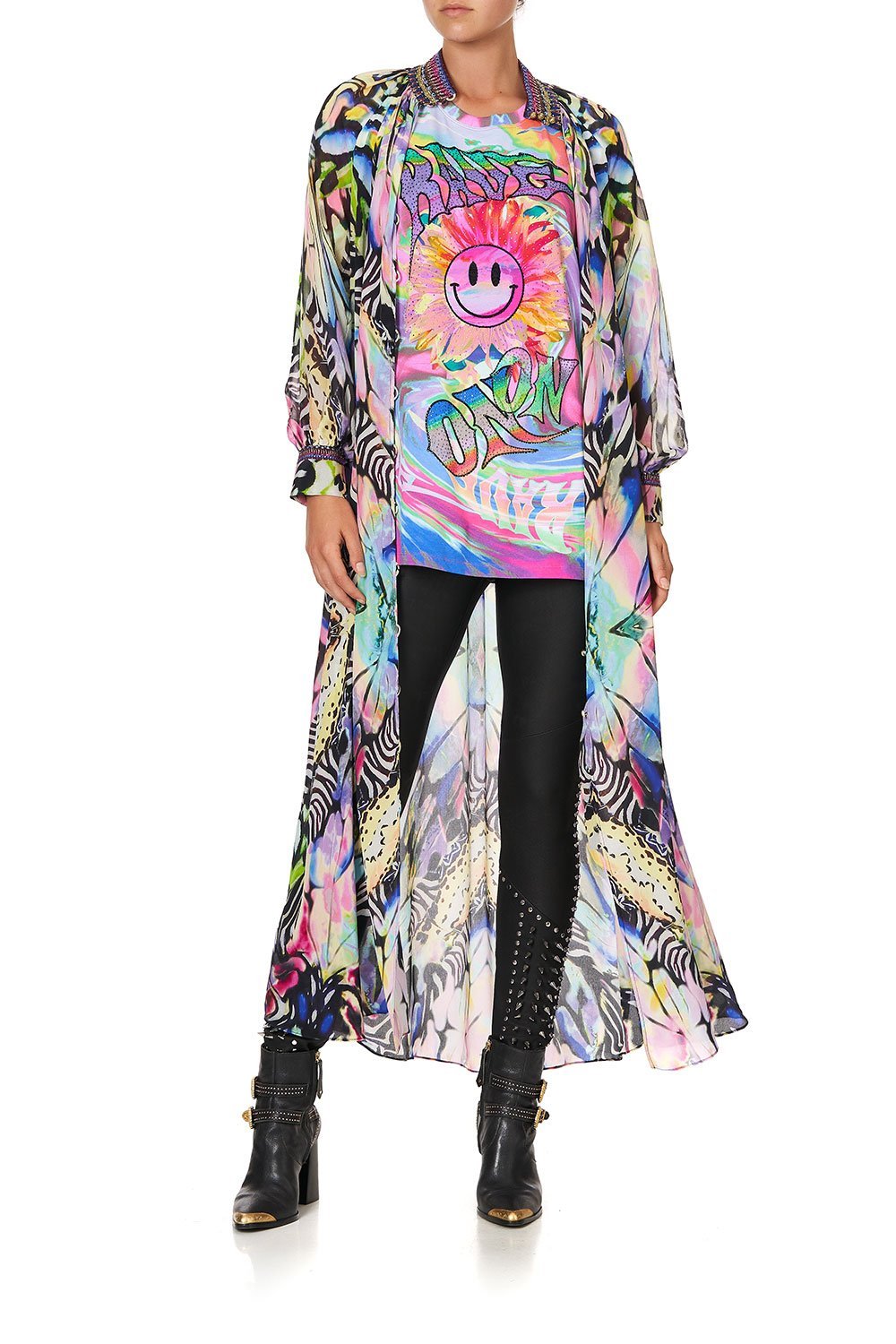 RAGLAN SLEEVE MIDI SHIRT DRESS TRANCE TEMPTATION