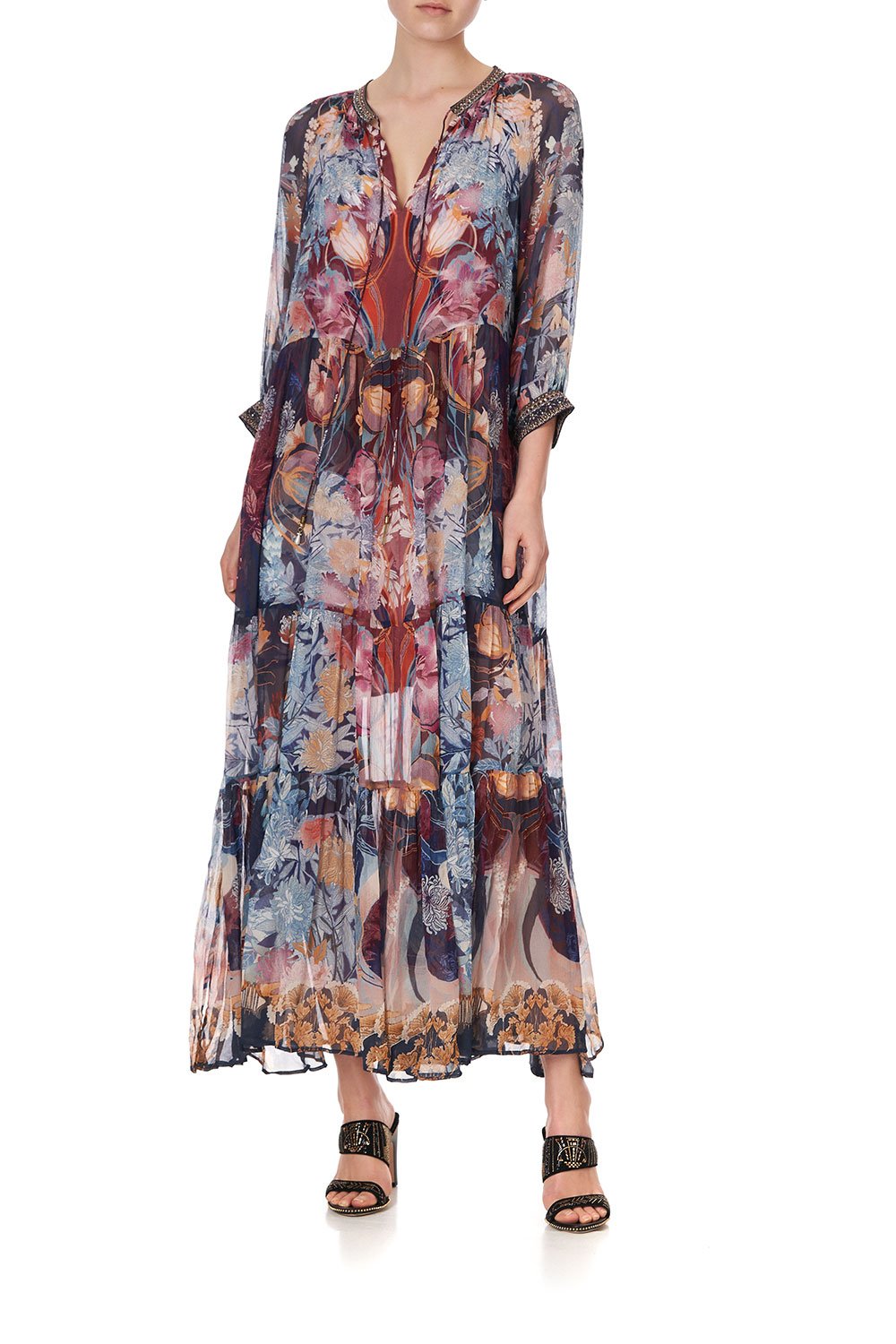 LONG GATHERED PANEL DRESS NOUVEEU NIGHTS