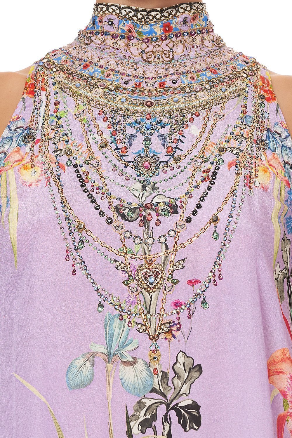 HIGH NECK DRESS WITH BACK NECK TIE AT FIRST SIGHT