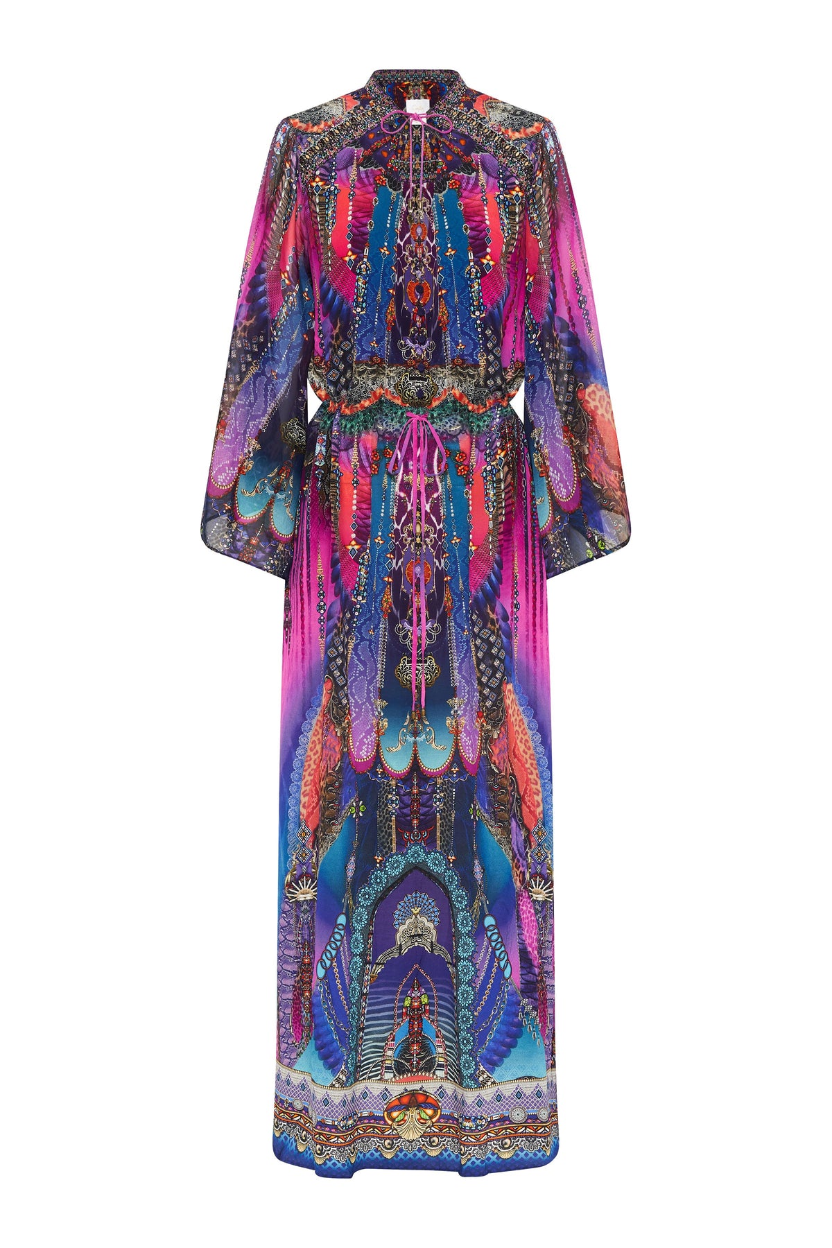 DRAWSTRING BUTTON UP DRESS MIDNIGHT MADNESS