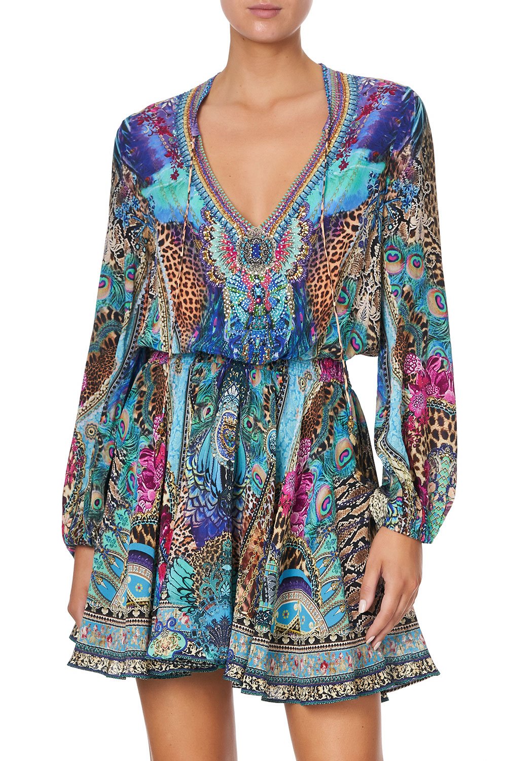 SHIRRED RELAXED SHORT DRESS BASILICA BEEUTY