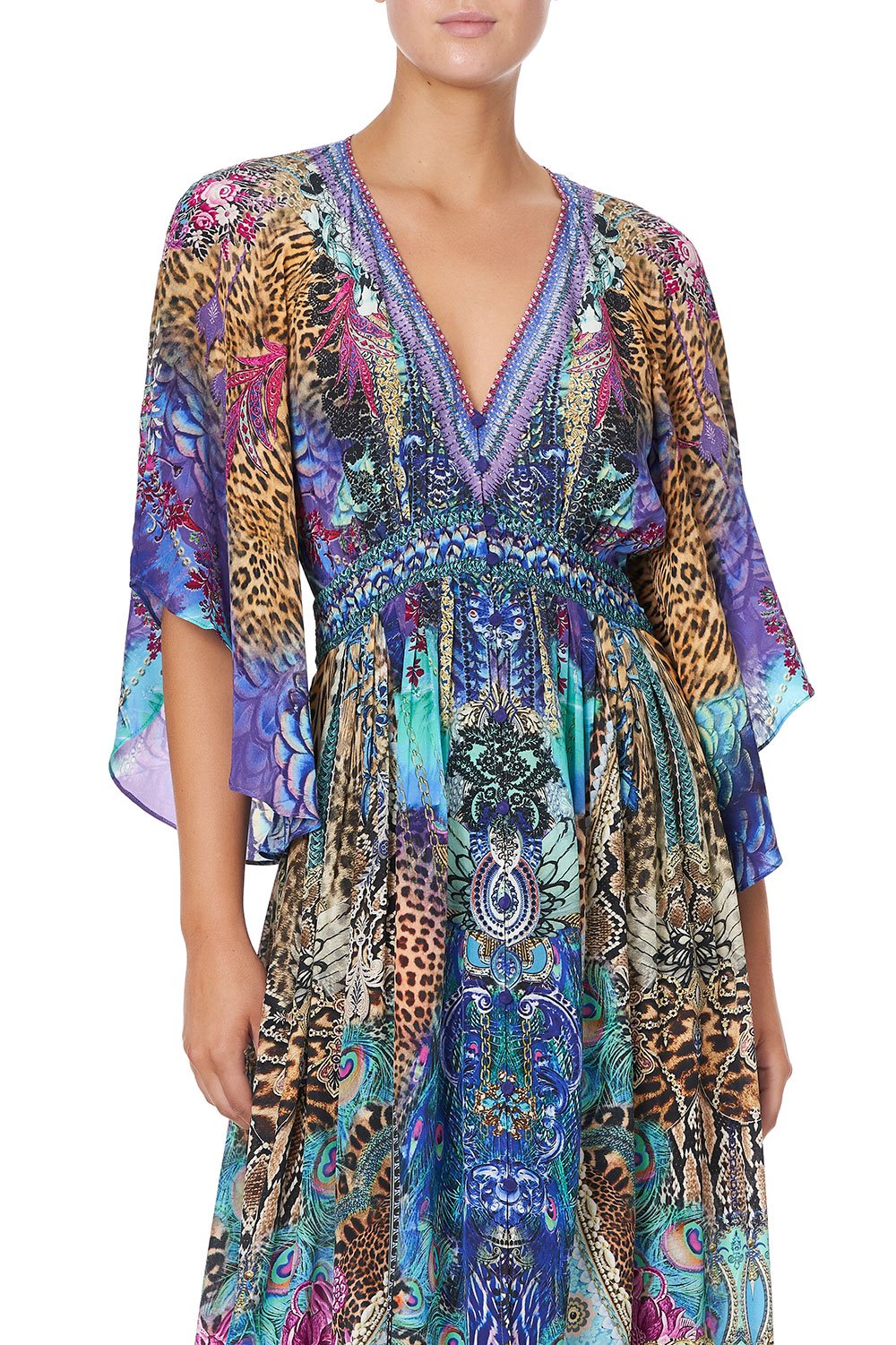 LONG DRESS WITH SMOCKED WAIST BASILICA BEEUTY