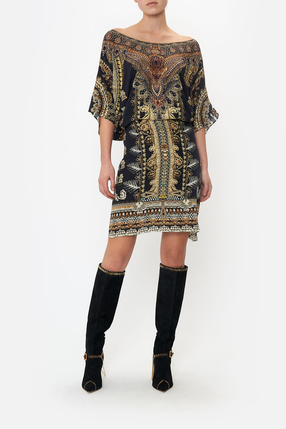 LUXE ROUND NECK KAFTAN ITS ALL OVER TORERO