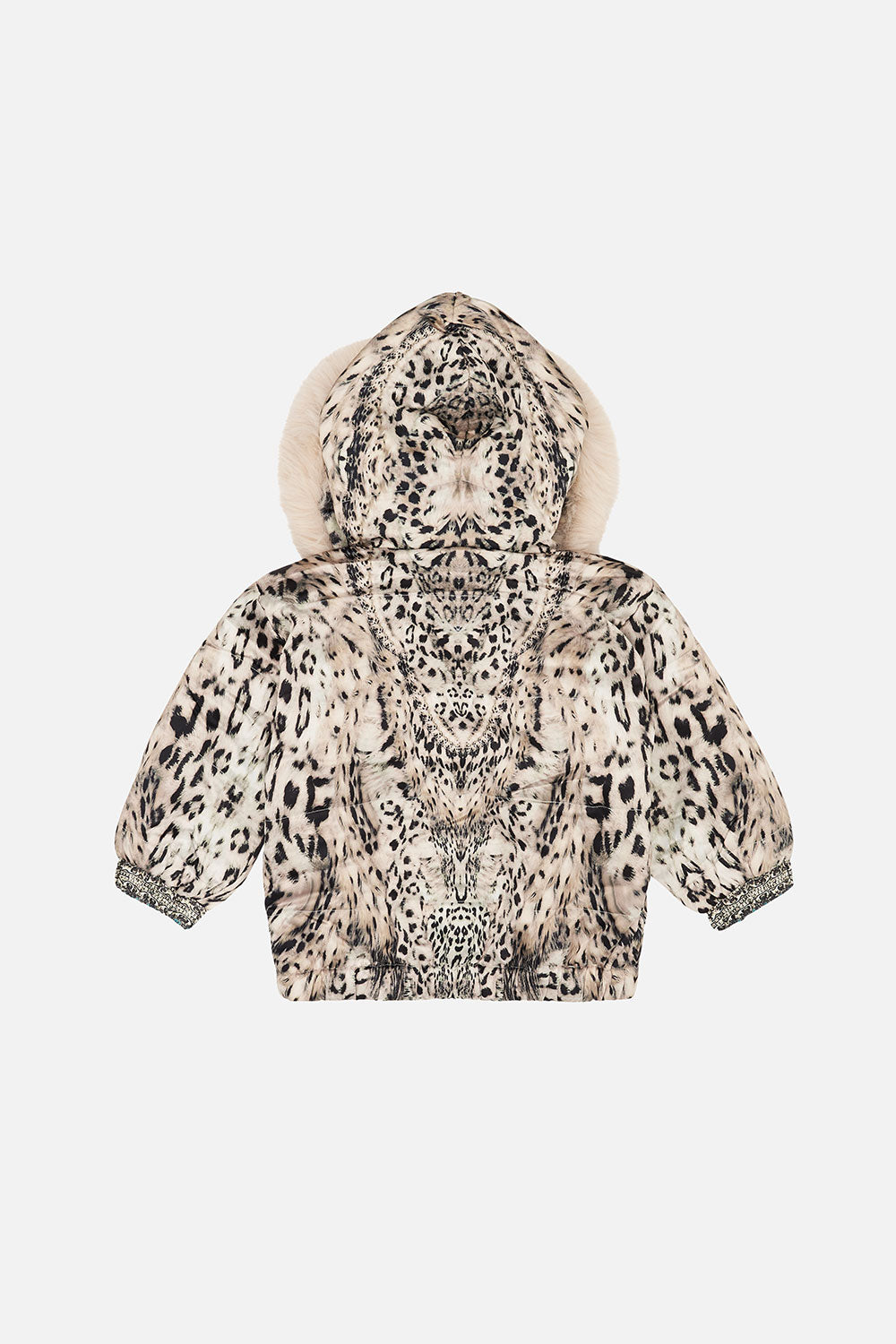 KIDS REVERSIBLE PUFFER WITH REMOVABLE FUR TRIM 12-14 SNOW WHISPERS