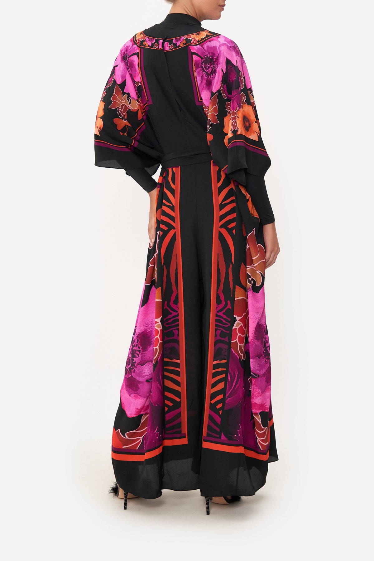 SCARF JUMPSUIT WITH BELT MIDNIGHT POPPY