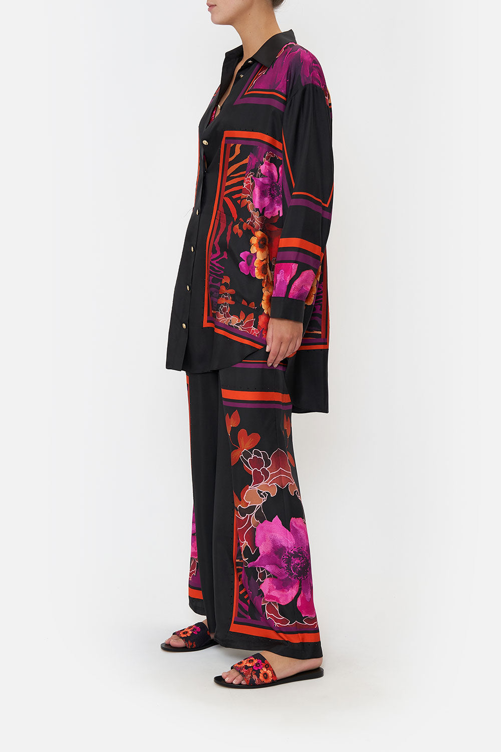 SHIRT TUNIC WITH POCKETS MIDNIGHT POPPY