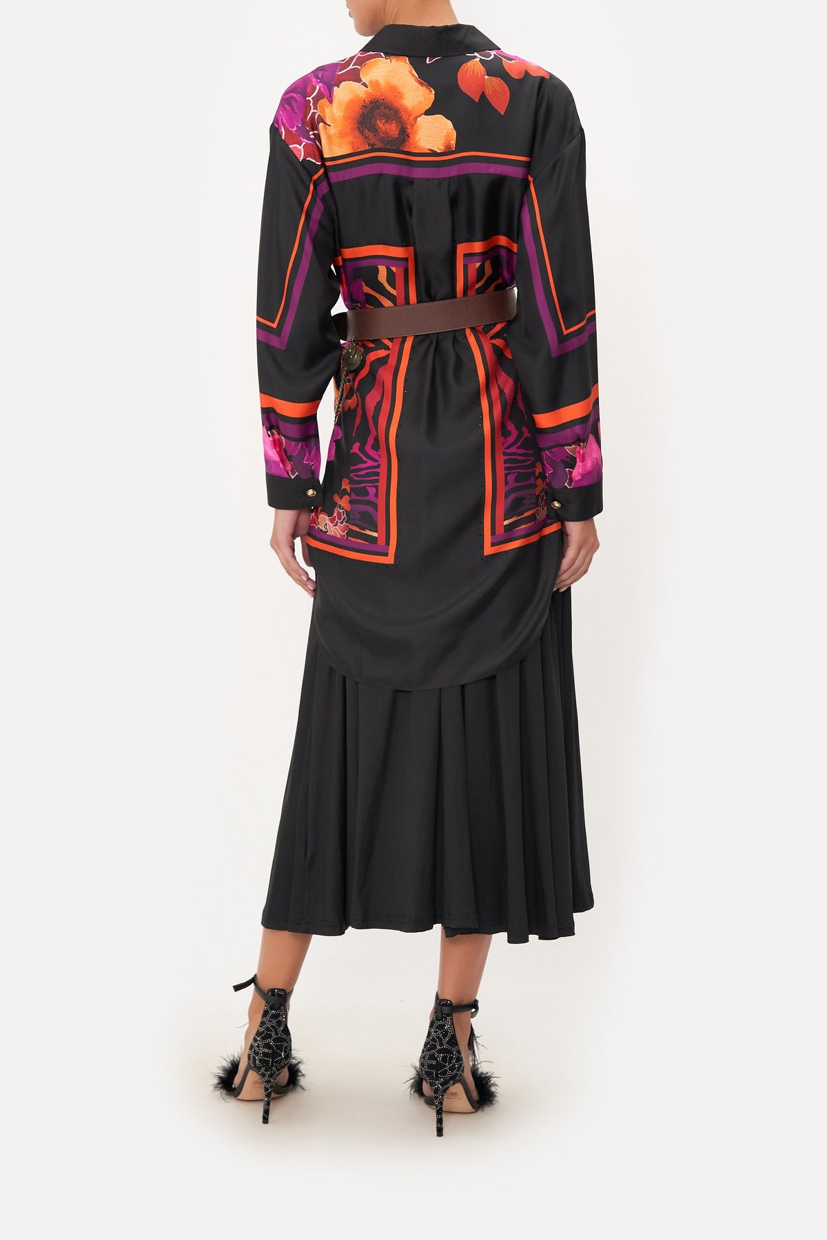 SHIRT TUNIC WITH POCKETS MIDNIGHT POPPY