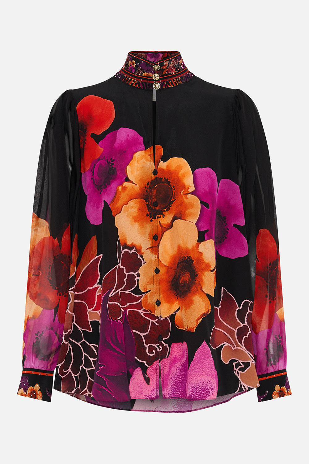 DROP SLEEVE SWING BLOUSE MIDNIGHT POPPY