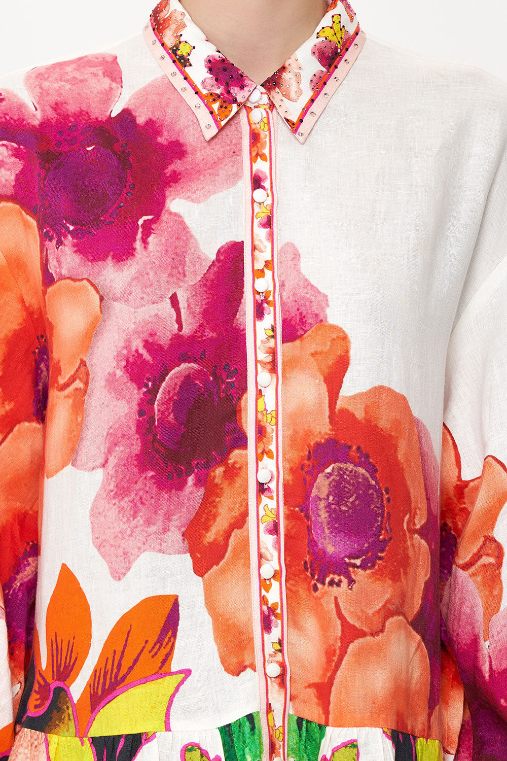 TIERED SHIRT DRESS PRETTY AS A POPPY