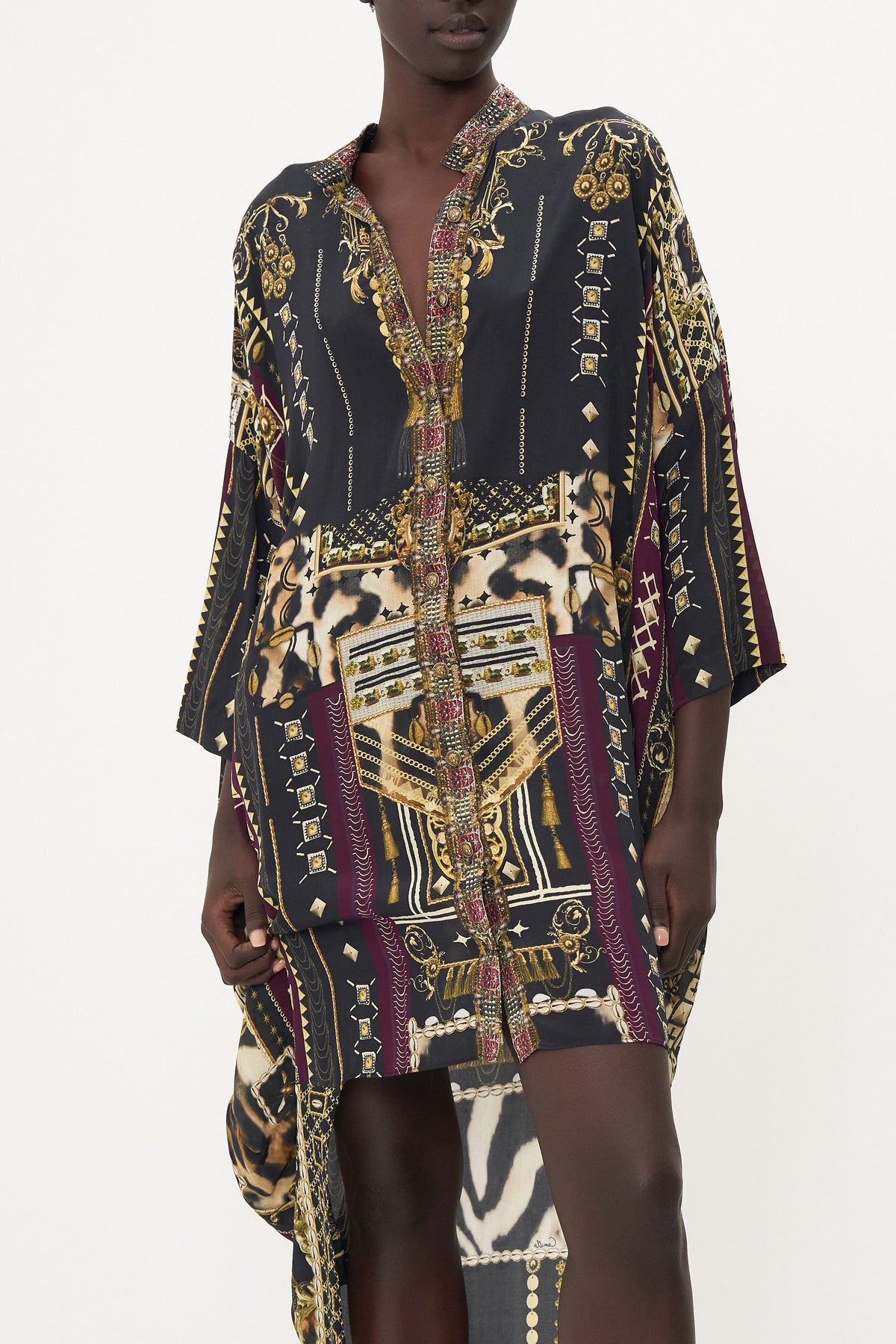 SCOOP BACK SHIRT DRESS DESERT DREAMS