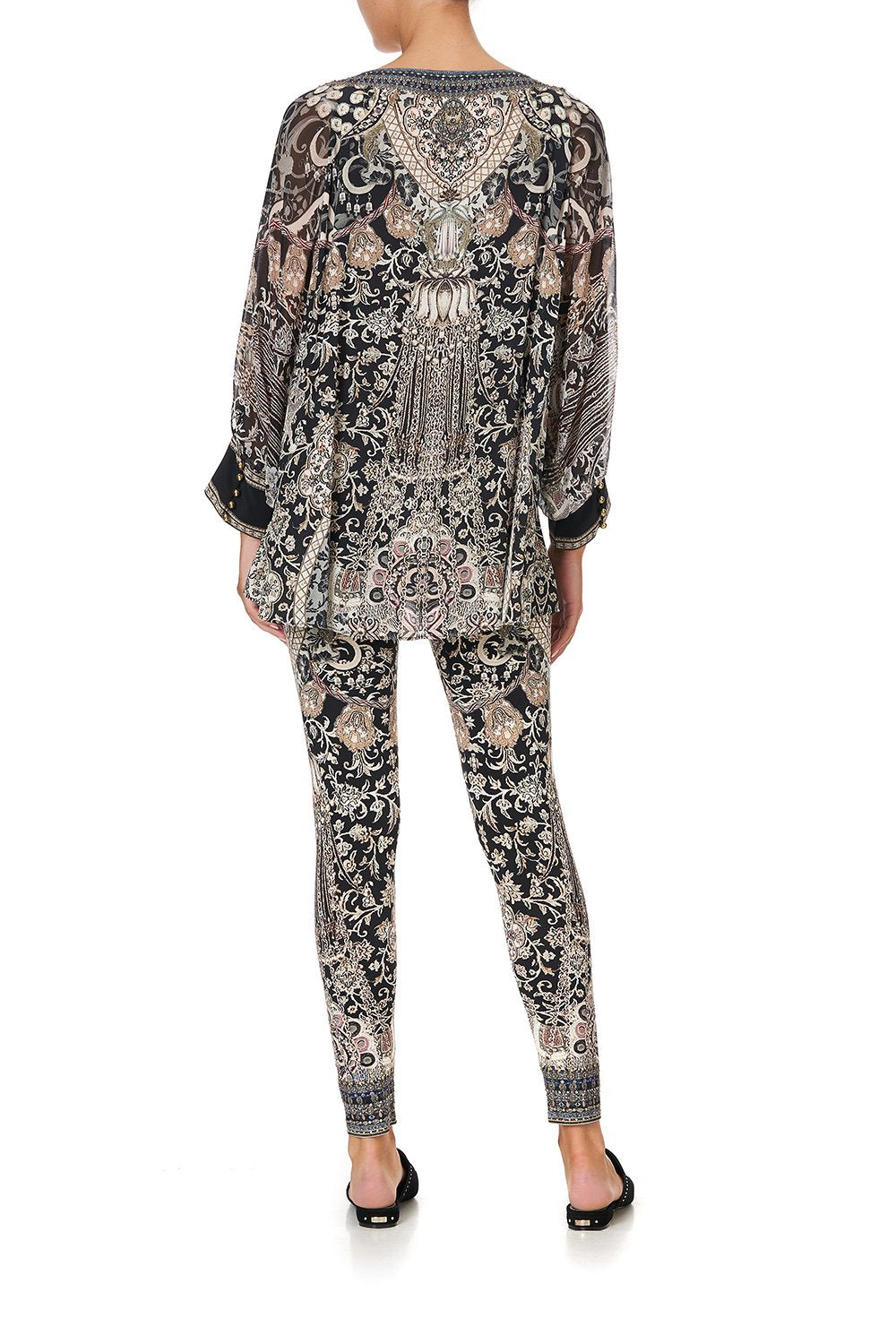 RAGLAN SLEEVE BUTTON UP TOP DUST HER OFF