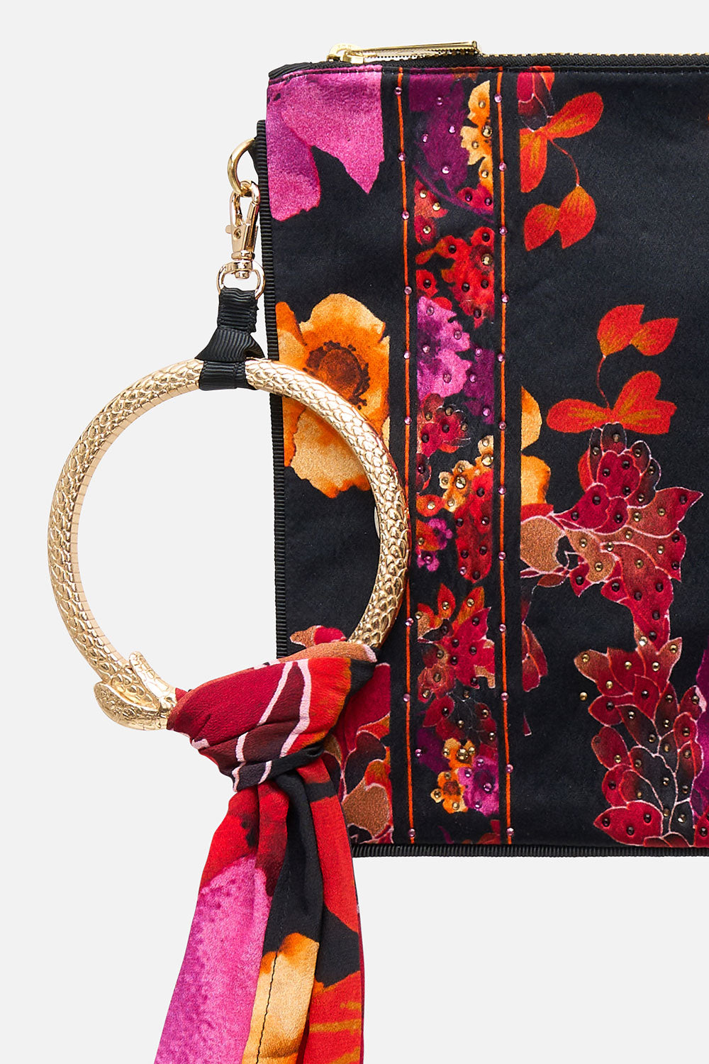 RING SCARF CLUTCH MIDNIGHT POPPY