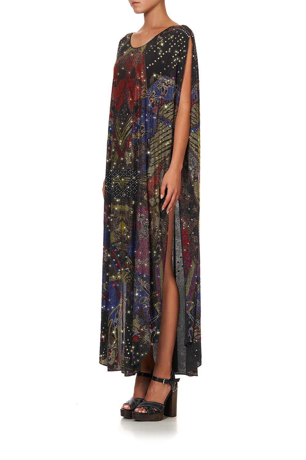 SHEER ROUND NECK KAFTAN WONDER WOMAN