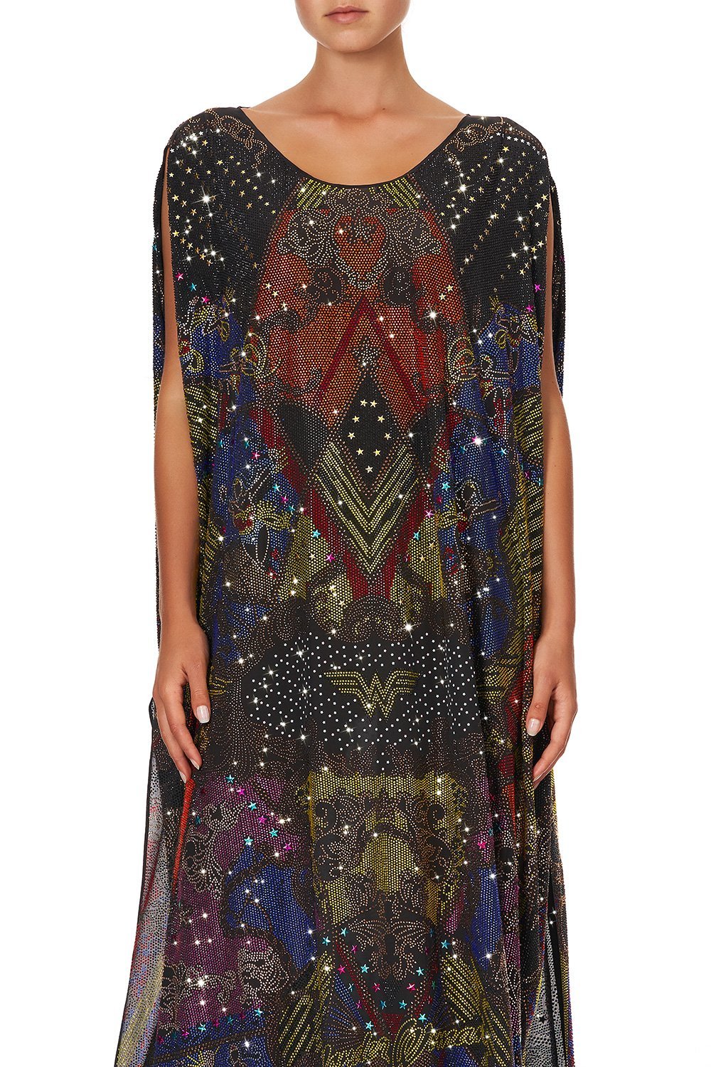 SHEER ROUND NECK KAFTAN WONDER WOMAN