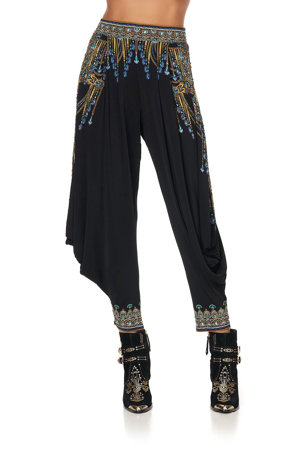 JERSEY DRAPE PANT WITH POCKET DRIPPING IN DECO