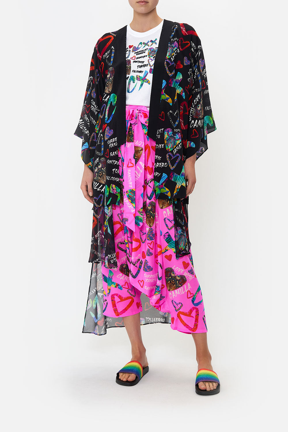 KIMONO WITH LONG UNDERLAYER TAGGED UP