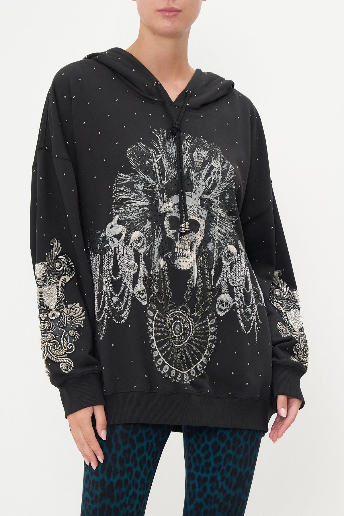 BOYFRIEND HOODIE WITH SIDE POCKET ANIMAL ANARCHY