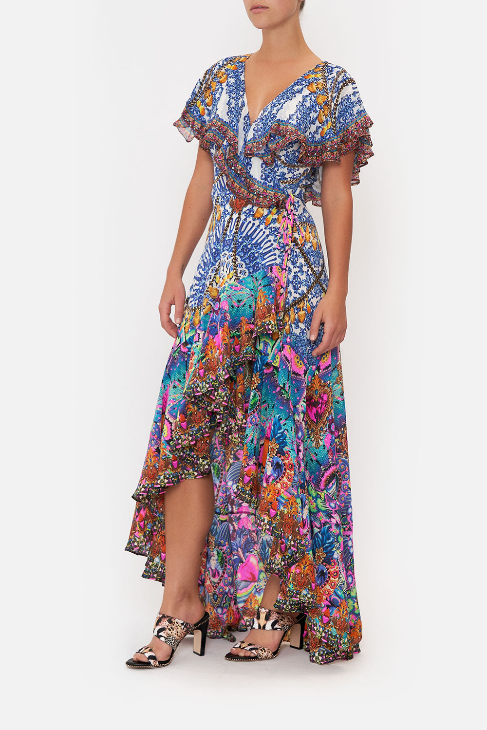 FRILL SLEEVE LONG DRESS LUCKY CHARMS