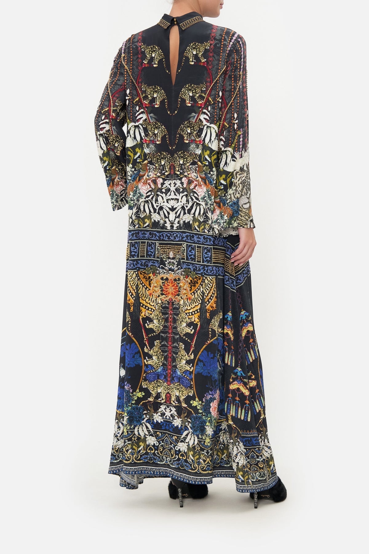 HIGH NECK LONG SLEEVE DRESS HOLLYWOOD HEIST