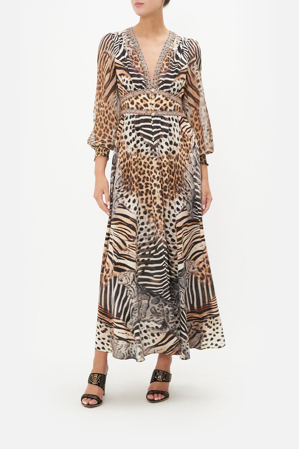 BUTTON DRESS WITH SHAPED WAISTBAND FOR THE LOVE OF LEO