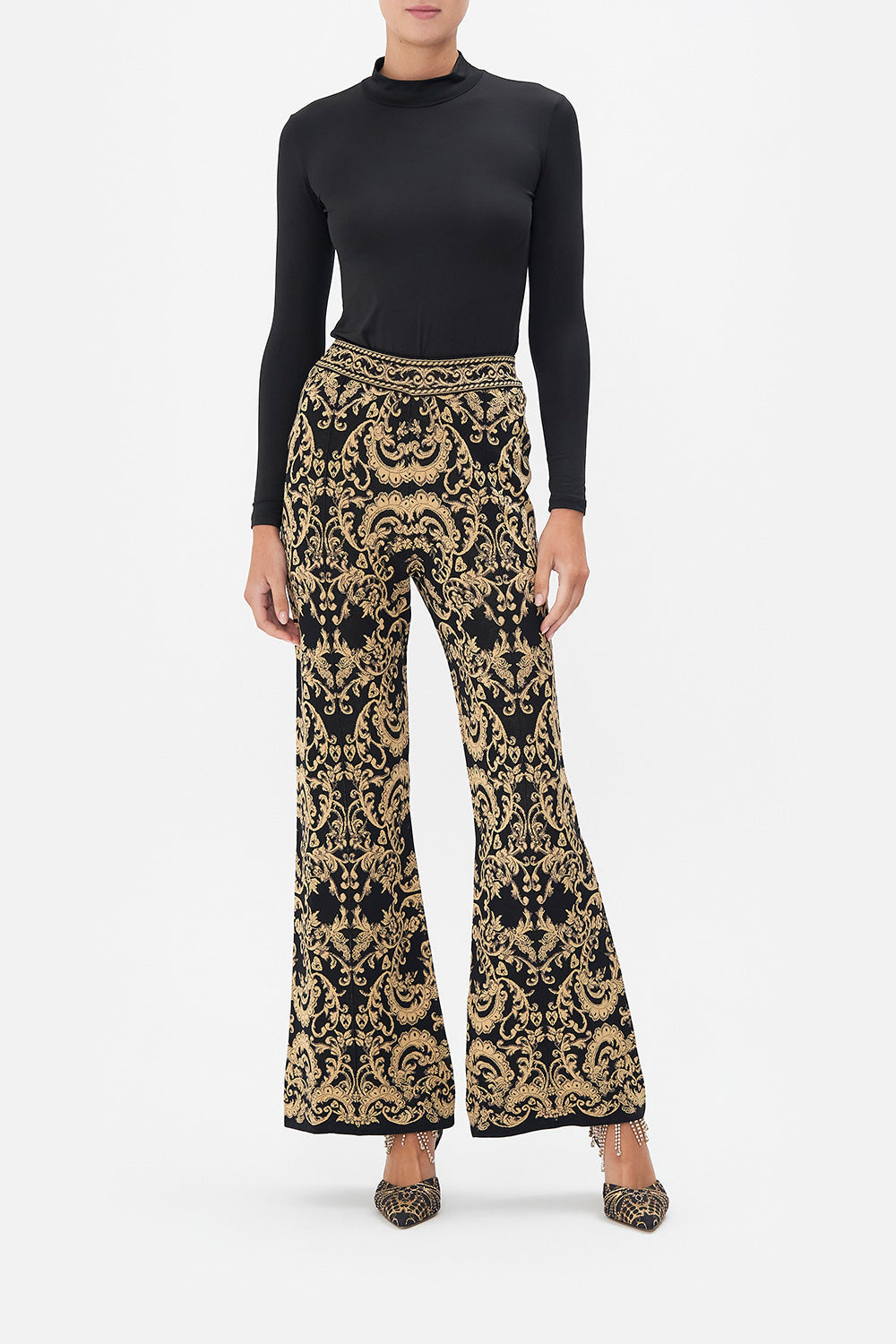 FLARED JACQUARD KNIT PANT DANCE WITH DUENDE