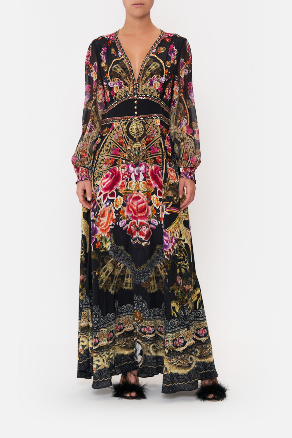 BUTTON DRESS WITH SHAPED WAISTBAND DANCE WITH DUENDE