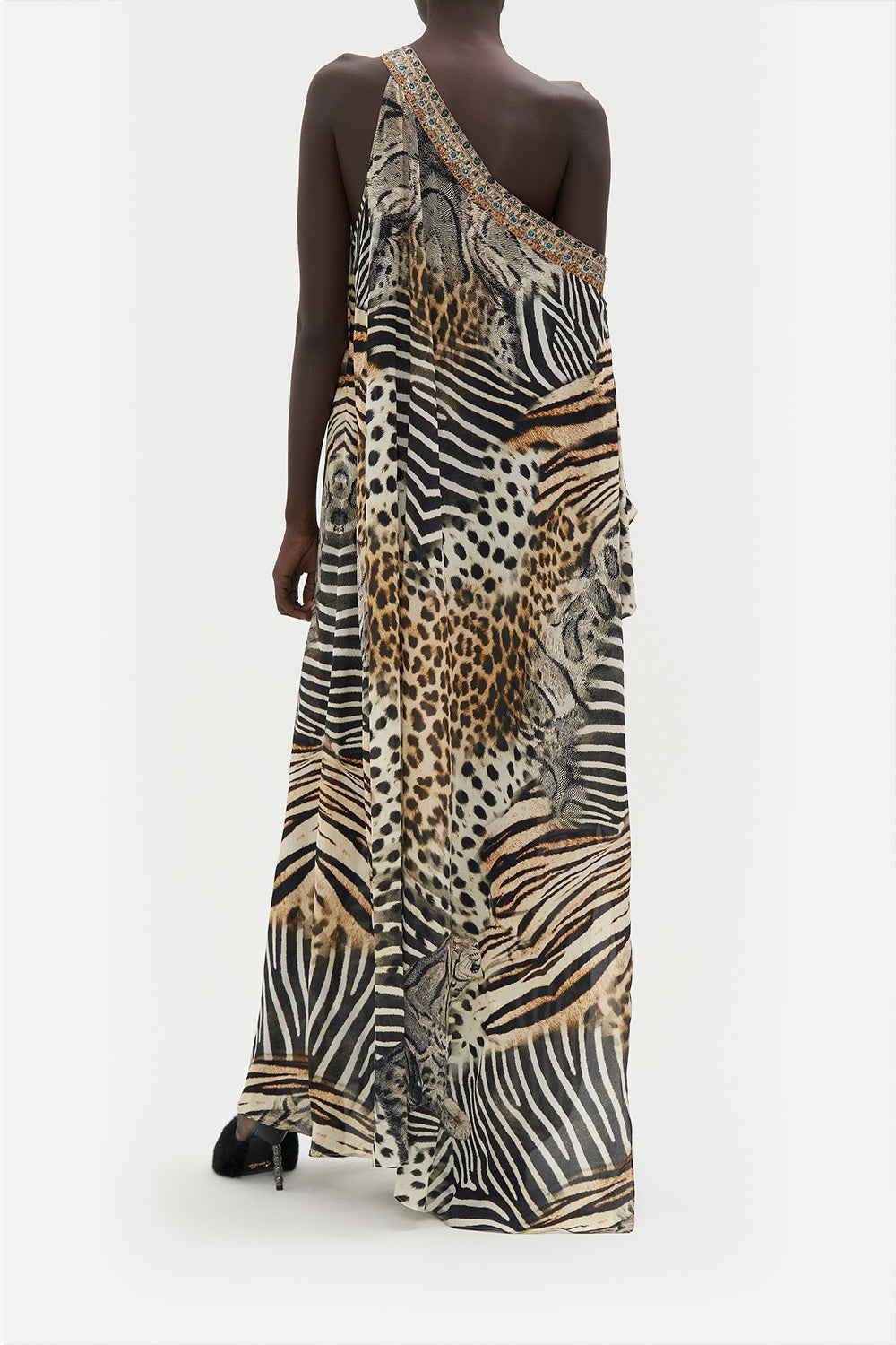 ONE SHOULDER KAFTAN WITH NECKBAND FOR THE LOVE OF LEO