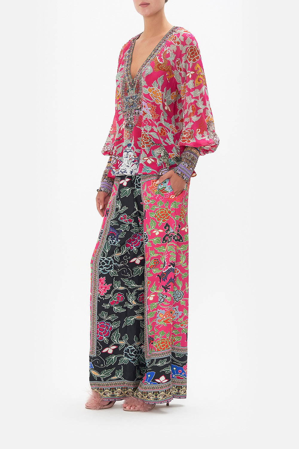 SHIRRED CUFF BLOUSE TASTE OF TWILIGHT