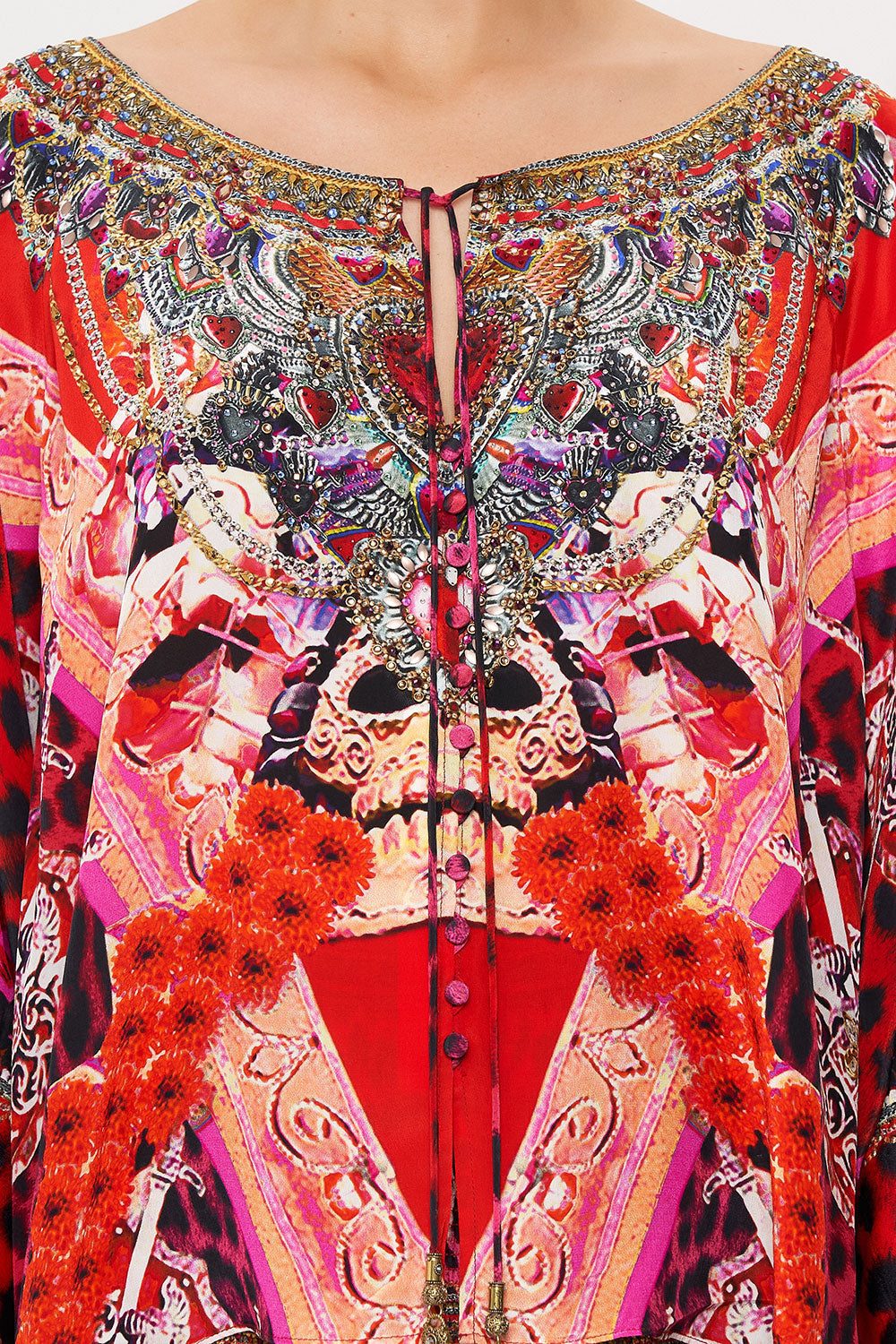 RAGLAN SLEEVE BUTTON UP TOP ARTESANIA MANIA