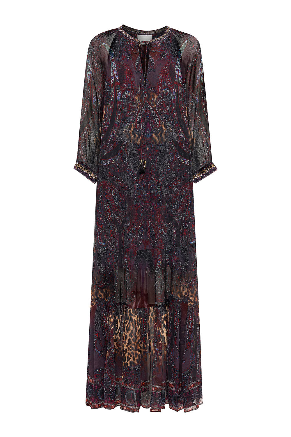 LONG GATHERED PANEL DRESS THE SMOKING LOUNGE