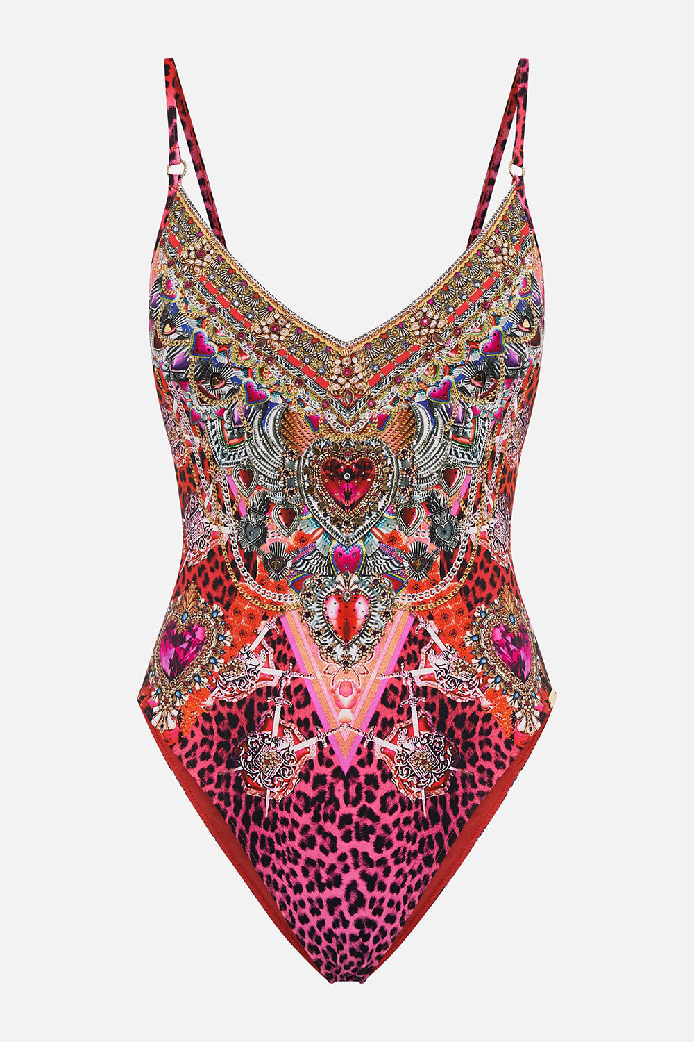 V NECK ONE PIECE WITH RING TRIMS ARTESANIA MANIA