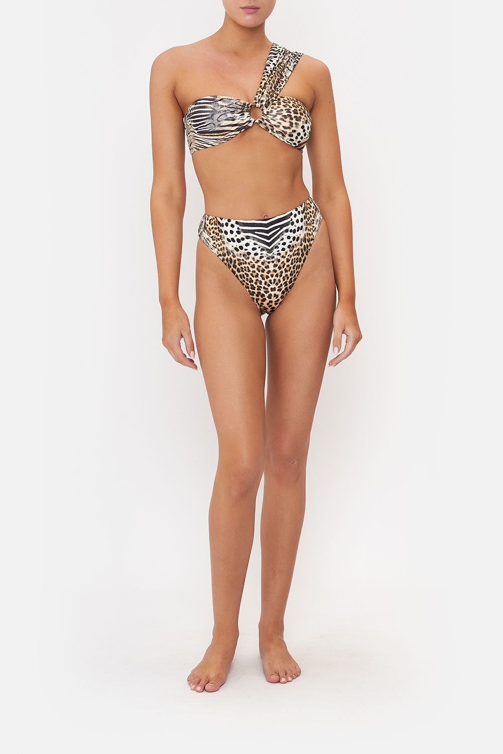 ONE SHOULDER BANDEEU WITH TRIM FOR THE LOVE OF LEO